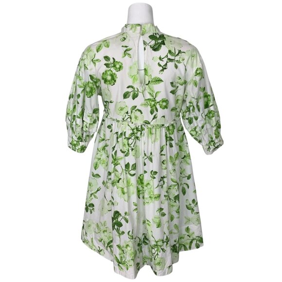 Anthropologie Maeve V-Neck Tunic Mini Dress XS Green Floral - Picture 3 of 16